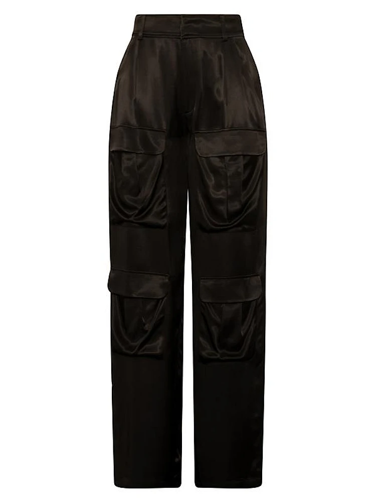 Ines Satin Cargo Trousers