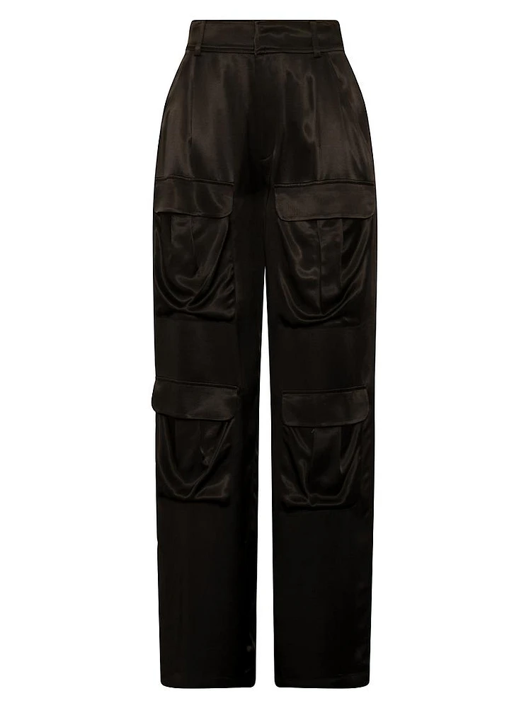 Ines Satin Cargo Trousers