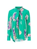 Miki Floral Tie-Neck Blouse