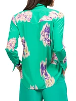 Miki Floral Tie-Neck Blouse