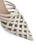 Whitney 90MM Woven Leather Mules