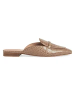 Berto Embossed Leather Flat Slides