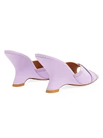 Perla 85MM Leather Wedge Sandals