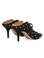 Maureen 70MM Pearl-Embellished Grosgrain Mules