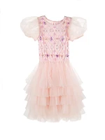 Little Girl's & Fairytale Gala Floral Lattice Tutu Dress