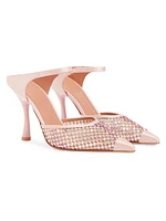 Vega 90MM Crystal Embellished Mesh Satin Mules