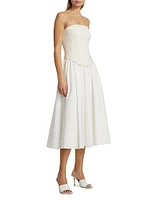 Melody Corset Cotton-Blend Midi-Dress