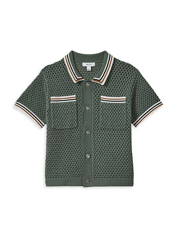 Little Boy's & Boy's Coulson Knit Short-Sleeve Button-Up Shirt