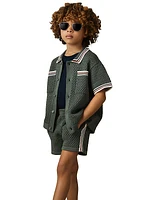 Little Boy's & Boy's Coulson Knit Short-Sleeve Button-Up Shirt