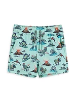 Baby Boy's, Little Boy's & 2-Piece Dinosaur Rashguard Top Swim Trunks Set