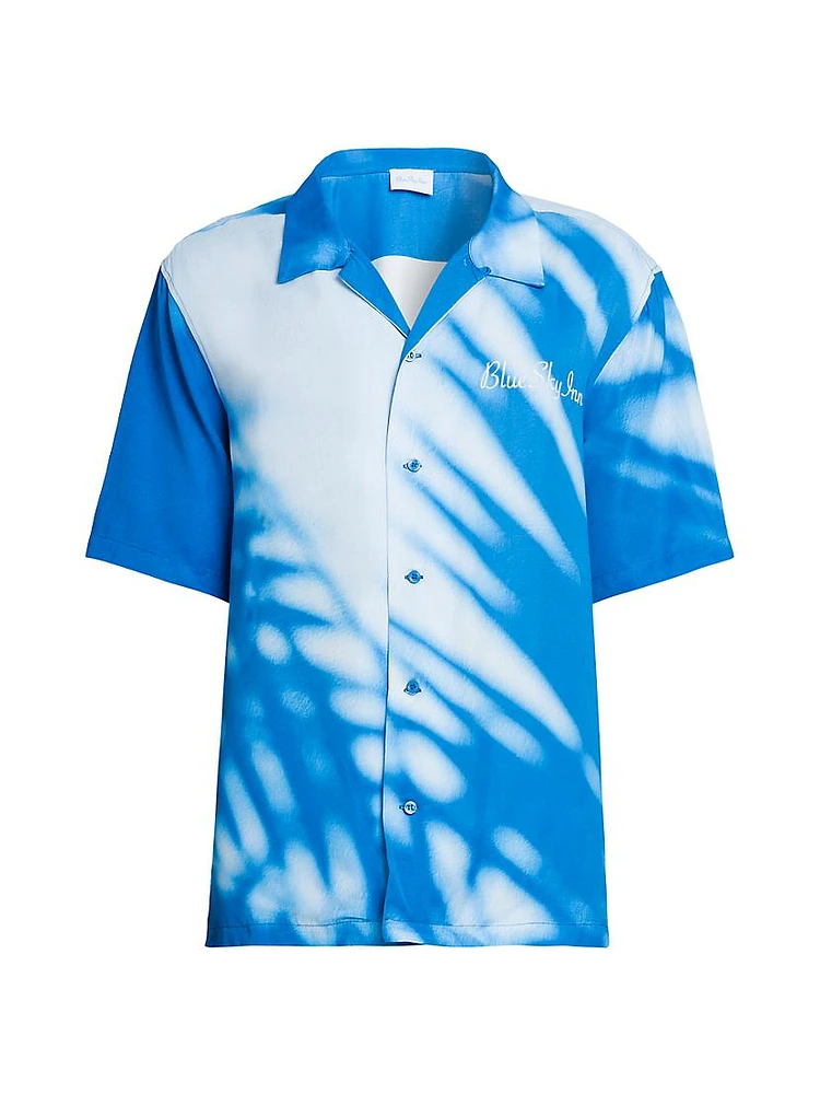 Abstract Satin Camp Shirt