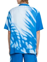 Abstract Satin Camp Shirt