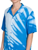 Abstract Satin Camp Shirt