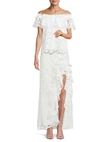 Bari Floral Lace Maxi Skirt