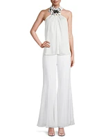 Crepe Chiffon Flared Pants