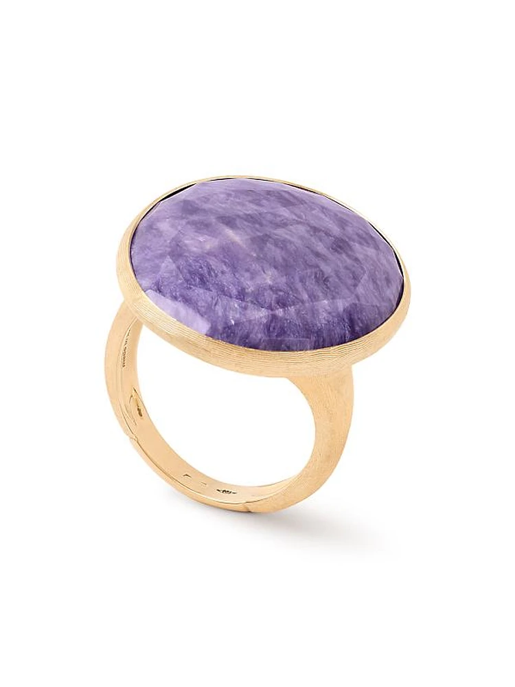 Lunaria Color 18K Yellow Gold & Charoite Cocktail Ring