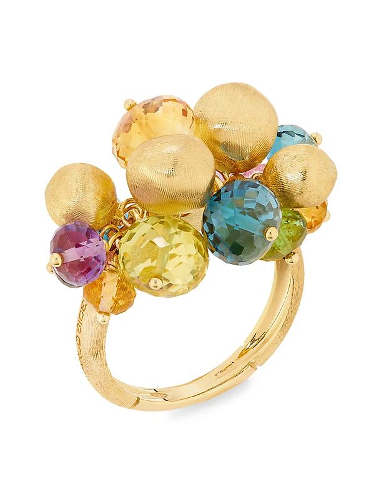 Africa 18K Yellow Gold & Multi-Gemstone Ring