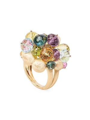 Africa 18K Yellow Gold & Multi-Gemstone Beaded Cocktail Ring