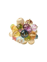 Africa 18K Yellow Gold & Multi-Gemstone Beaded Cocktail Ring