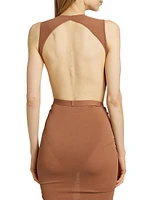 Gia Plunge Open-Back Bodysuit