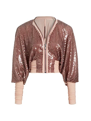 Ricamato Klaus Sequined Bomber Jacket