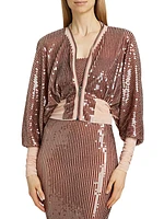 Ricamato Klaus Sequined Bomber Jacket