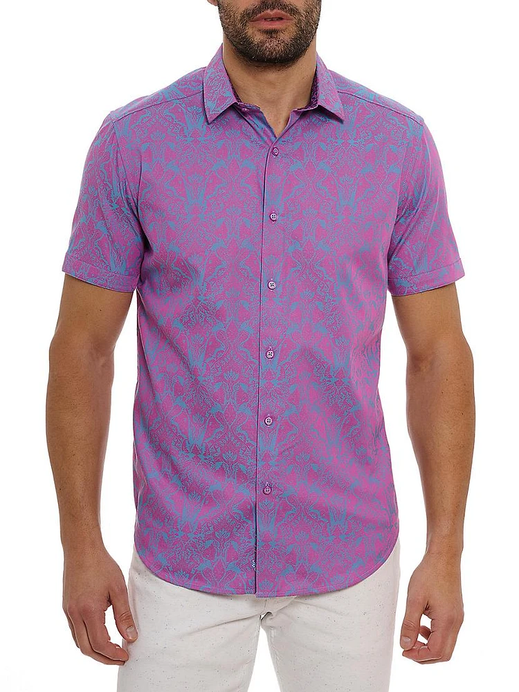 Highland Abstract Stretch-Cotton Shirt