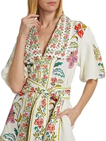 Floral Linen-Blend Romper