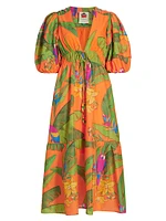 Fresh Macaws Midi-Dress