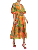 Fresh Macaws Midi-Dress