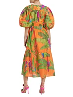 Fresh Macaws Midi-Dress