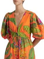 Fresh Macaws Midi-Dress