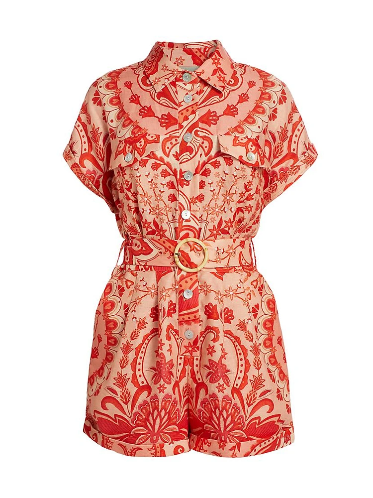 Jaipur Linen Belted Romper