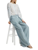 Lydia Denim Wide-Leg Pants