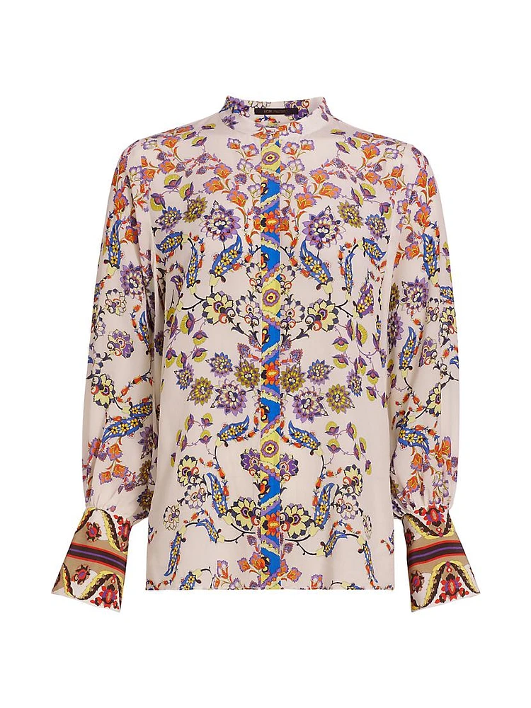 Shelby Floral Silk Blouse