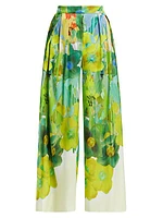 Alessia Floral Satin Wide-Leg Pants