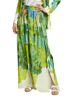 Alessia Floral Satin Wide-Leg Pants