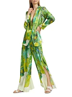 Alessia Floral Satin Wide-Leg Pants