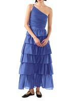 Lou Cotton & Silk Tiered Maxi Skirt