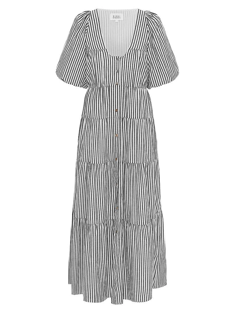 Cecci Cotton Stripe Maxi Dress