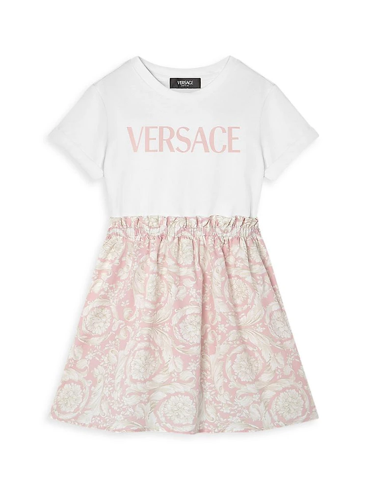 Little Girl's & Logo Barocco T-Shirt Dress