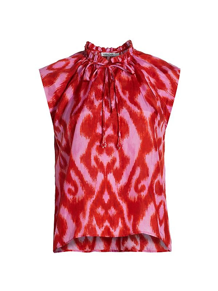 Moreno Keyla Printed Silk Top