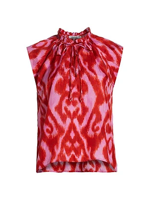 Moreno Keyla Printed Silk Top