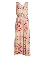 Cramer Maren Printed Voile Tie-Waist Midi-Dress