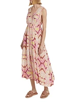 Cramer Maren Printed Voile Tie-Waist Midi-Dress