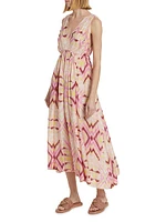 Cramer Maren Printed Voile Tie-Waist Midi-Dress