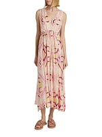 Cramer Maren Printed Voile Tie-Waist Midi-Dress