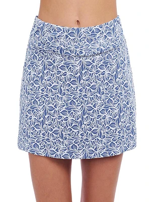 Plumeria Floral Miniskirt