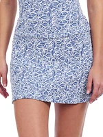 Plumeria Floral Miniskirt