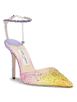 Saeda Crystal-Embellished Satin Pumps